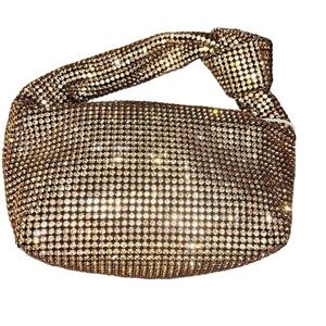 Madison West Champagne Gold Rhinestone Women's Bag